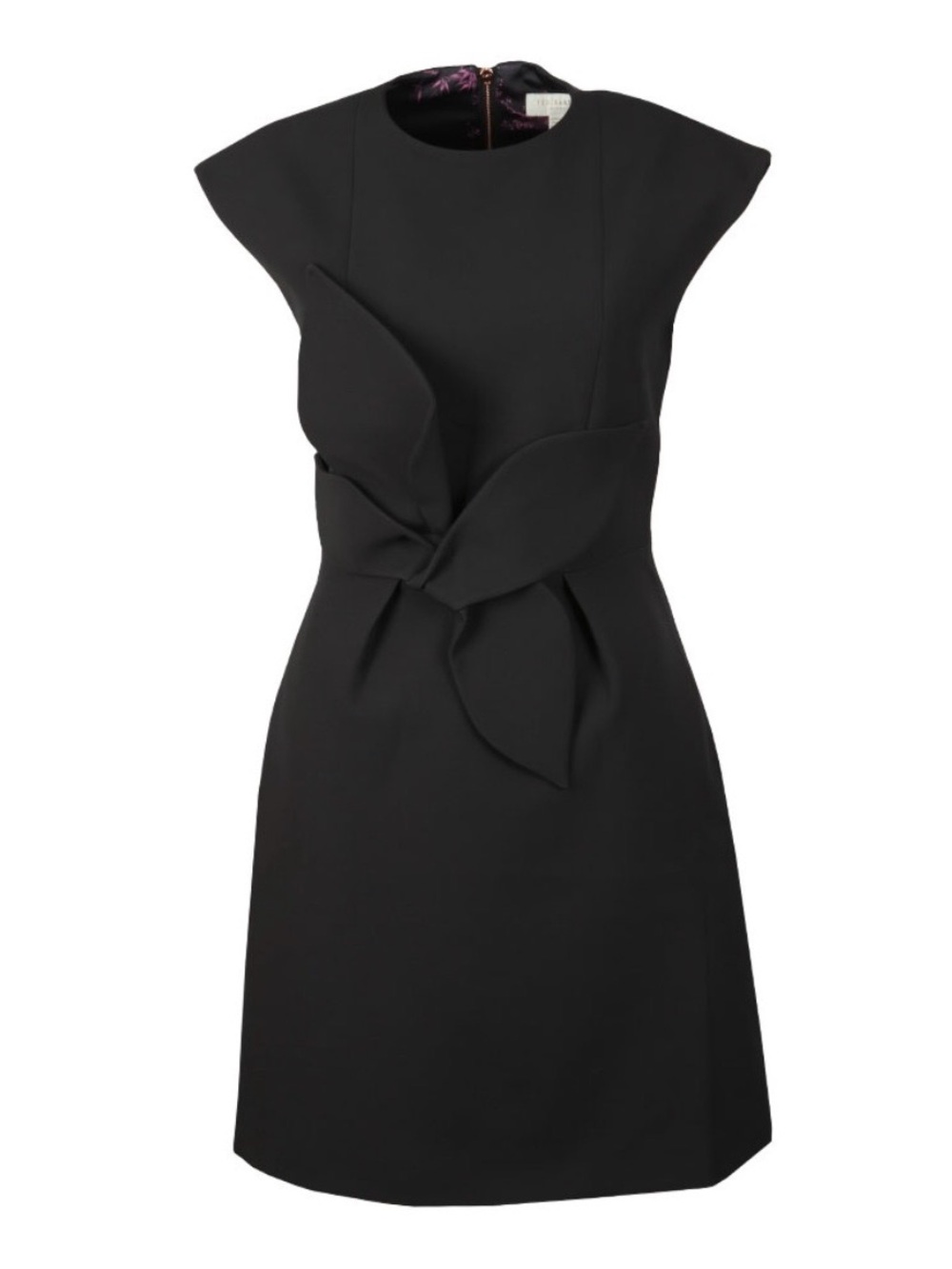 Ted Baker Black Sculpted Knot-Detail Mini Dress US size 6 Ted Baker size 2